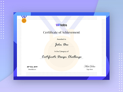 Uplabs Certificate Design calligraphy graphic medal print ui ux uplabs uplabs certificate