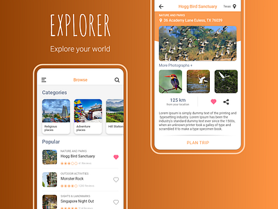Explorer app ui mobile app travel app traveling ui design user interface