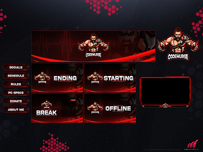 Full twitch overlay for this furious #barbarian 3d animation branding design graphic design illustration layout logo motion graphics streaming twitch twitch overlay ui vector
