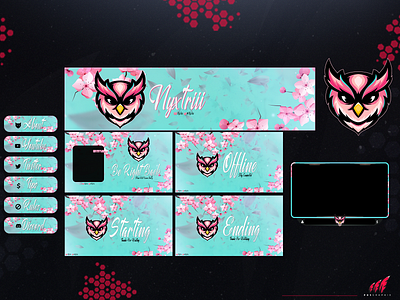 Owl in a full #twitch overlay package branding design illustration layout logo streaming twitch twitch overlay ui vector