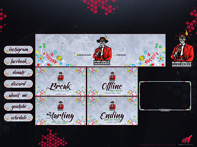 #Chicano theme in a full twitch overlay package branding design illustration layout logo streaming twitch twitch overlay ui vector