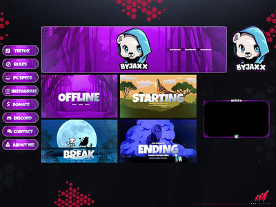 Full twitch overlay package 3d animation branding design graphic design illustration layout logo motion graphics streaming twitch twitch overlay ui vector