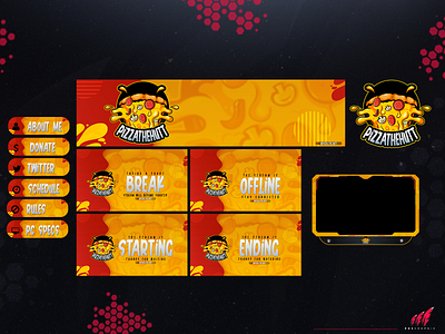 Delicious twitch overlay package! 3d animation app branding dark design gamer gaming graphic design illustration layout logo motion graphics streaming twitch twitch overlay typography ui ux vector