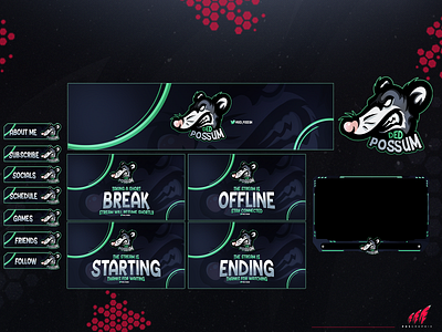 Full twitch overlay package for #POSSUM 3d animation branding design graphic design illustration layout logo motion graphics streaming twitch twitch overlay ui vector