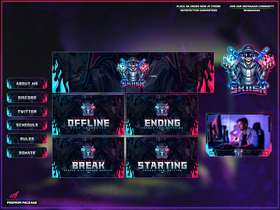 #Unique twitch overlay package branding design illustration layout logo streaming twitch twitch overlay ui vector