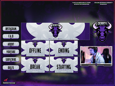 Twitch overlay package for an aggressive #OX branding design illustration layout logo streaming twitch twitch overlay ui vector