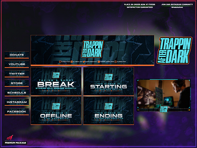 Full custom twitch overlay package 3d animation branding design graphic design illustration layout logo motion graphics streaming twitch twitch overlay ui vector