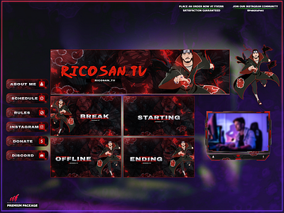 Naruto in a full twitch overlay package!