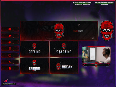 Skull head 3d animation branding design graphic design illustration layout logo motion graphics streaming twitch twitch overlay ui vector