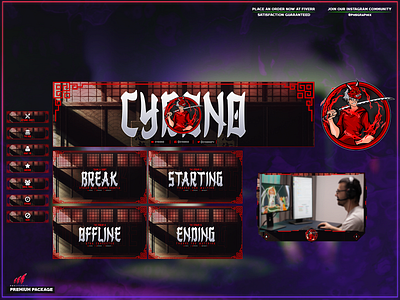 Japanese theme in a full twitch setup! 3d animation branding design graphic design illustration layout logo motion graphics streaming twitch twitch overlay ui vector
