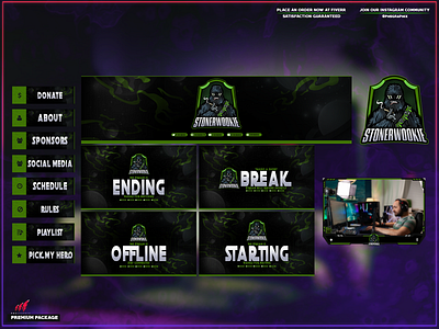 Gorilla style 3d animation branding design graphic design illustration layout logo motion graphics streaming twitch twitch overlay ui vector