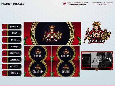 God of the SUN! APOLLO 3d animation branding design graphic design illustration layout logo motion graphics streaming twitch twitch overlay ui vector