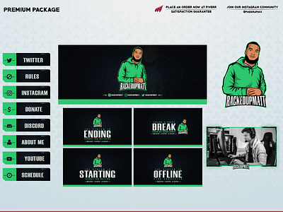CUSTOM overlay twitch package! branding design illustration layout logo streaming twitch twitch overlay ui vector