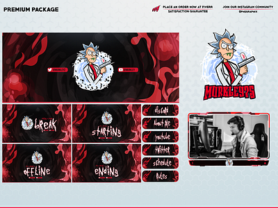 Rick from Rick and Morty! branding design illustration layout logo streaming twitch twitch overlay ui vector