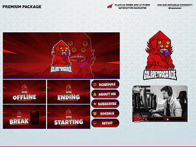CREEPY LOGO in a full twitch overlay package! 3d animation branding design graphic design illustration layout logo motion graphics streaming twitch twitch overlay ui vector