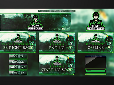 Full Twitch Package For That Robe Dude branding design gamer gaming illustration layout logo streaming twitch twitch overlay vector
