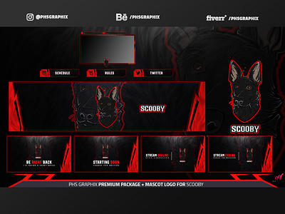 Full Twitch Package For Scooby branding design gamer gaming illustration layout logo streaming twitch twitch overlay