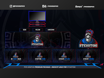 Full Twitch Package For Stevotoki branding design gamer gaming illustration layout logo streaming twitch twitch overlay