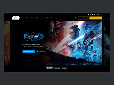 Star Wars Website Redesign branding dark design digital disney disney plus landing landing page movie redesign star wars starwars the rise of skywalker ui ui ux universe ux website website concept website design