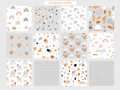 patterns from Abstract Shapes & Baby Animals Set