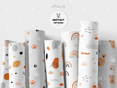seamless patterns from - Abstract Shapes & Baby Animals Set - abstract patterns ai animals baby animals baby clipart baby illustration baby shower clipart collection creative market cute eps illustration jpg kids kids clipart kids illustration nursery design png vector