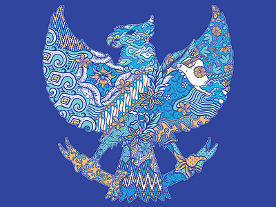 garuda batik illustration