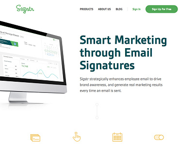Sigstr App Marketing Homepage app website green homepage saas whitespace