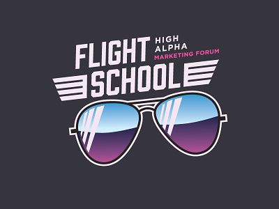 High Alpha Flight School - Top Gun flight school gradient ray bands sunglasses top gun