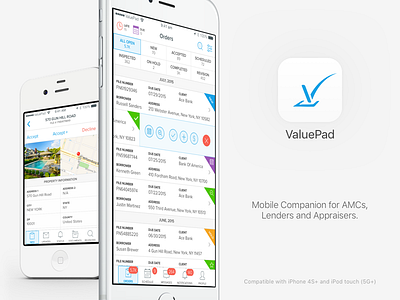 ValuePad Mobile Companion app dashboard documents iphone manage minimal saas service simple ui ux web