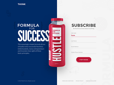 Subscribe form book bottle entrepreneur form formula guide hustle investor juice principles subscribe success