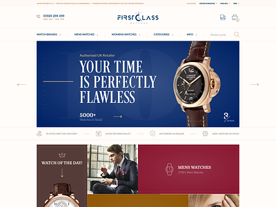 Brand Authorised UK Retailer brand e-commerce hero landing luxury online retail slider store watches