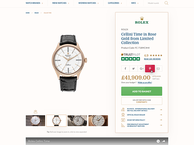 Product Details Page brand description e-commerce item luxury online product retail shop watches