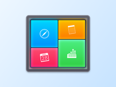 Application Icon with a Dark Border for Switchem colorful design create ready-made workspaces everyday tasks group high sierra icon mac app macos application osx smart automation software ui ux windows