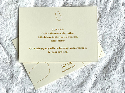NOA Notes - Branding branding corporate branding foil gaia greeting card logo luxurious luxury postcard postcard design premium stationery stationery design wish card