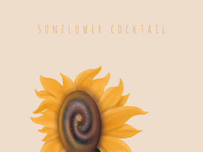 Sunflower Cocktail design illustration ipadpro procreate