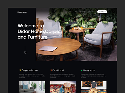 Didar Home Page bitcoin carpet carpet cleaning crypto dark dark app dark mode dark theme dark ui desktop furniture furniture app furniture design homepage landing landing page ui design uidesign website