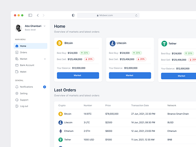 Crypto Dashboard Light