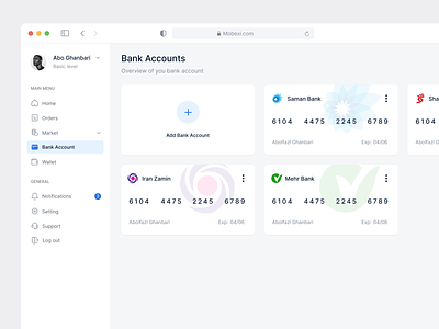 Bank Accounts account bank account dashboard design desktop finance fintech inspireation landing light logo panel ui ui design uidesign web