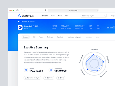 Cryptologist Screener Page