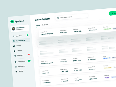 Fycoloan Dashboard