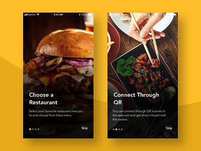 Food Walkthrough 1 advertising app app design application branding clean ui creative design designer food ios restaurant sketch ui walkthrough