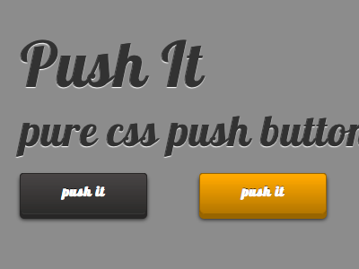 Push It button click css3 dark gradient it push web design web development