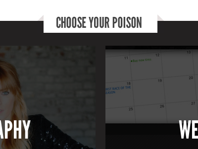 Choose your poison css3 personal photoshop portfolio sass web design web development