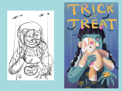 trick or treat illustration 设计