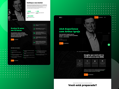 AAA Experience - Landing Page coaching dark design event landing page mobile responsive web design site squeeze ui ux website