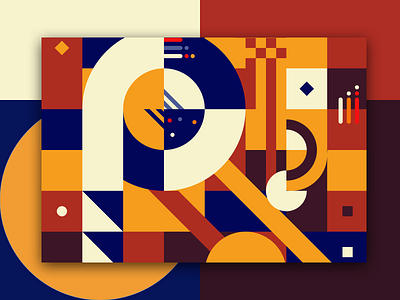 Paradeiro - Ilustração P colombia colombian color colorful design illustration lettering p letter shapes typogaphy vector