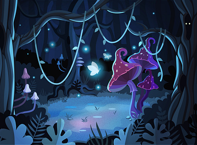 Magic forest forest illustration magic night