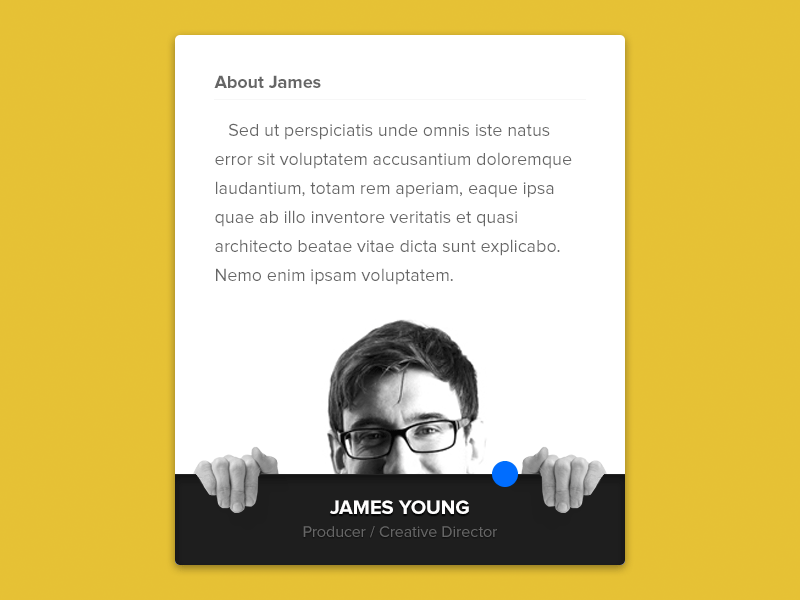 About section animation concept module ui ux design yellow slider about website site funny humor user interface graphic design slide down gif eastward films animation slide up bio guifff peeek