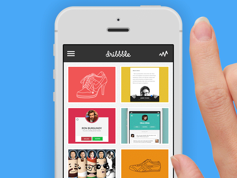 Dribbble Mobile Refresh [ANIMATED]