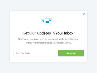 Email Subscription cta design email icon input mail modal pagemodo popover ui